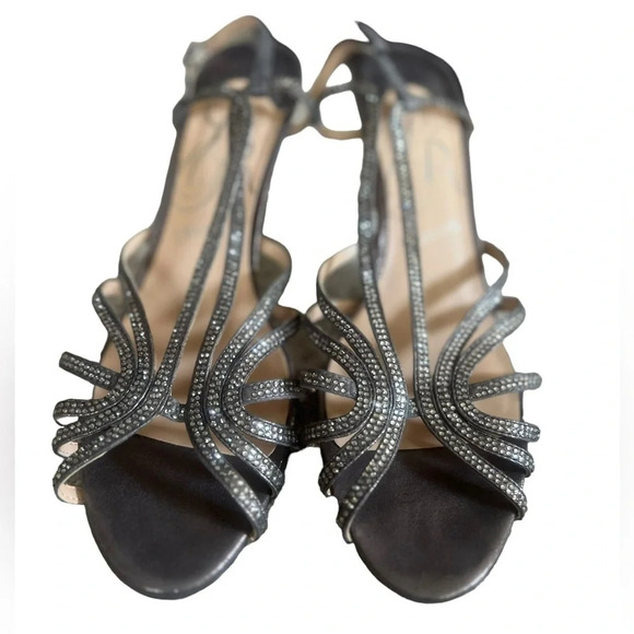 Elegant J. Renee eves dress silver gray heels size 11 in excellent condition - Picture 1 of 6